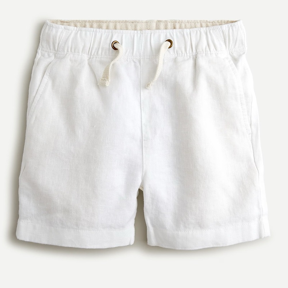 J. Crew Crewcuts Boys White Linen Dock Shorts
